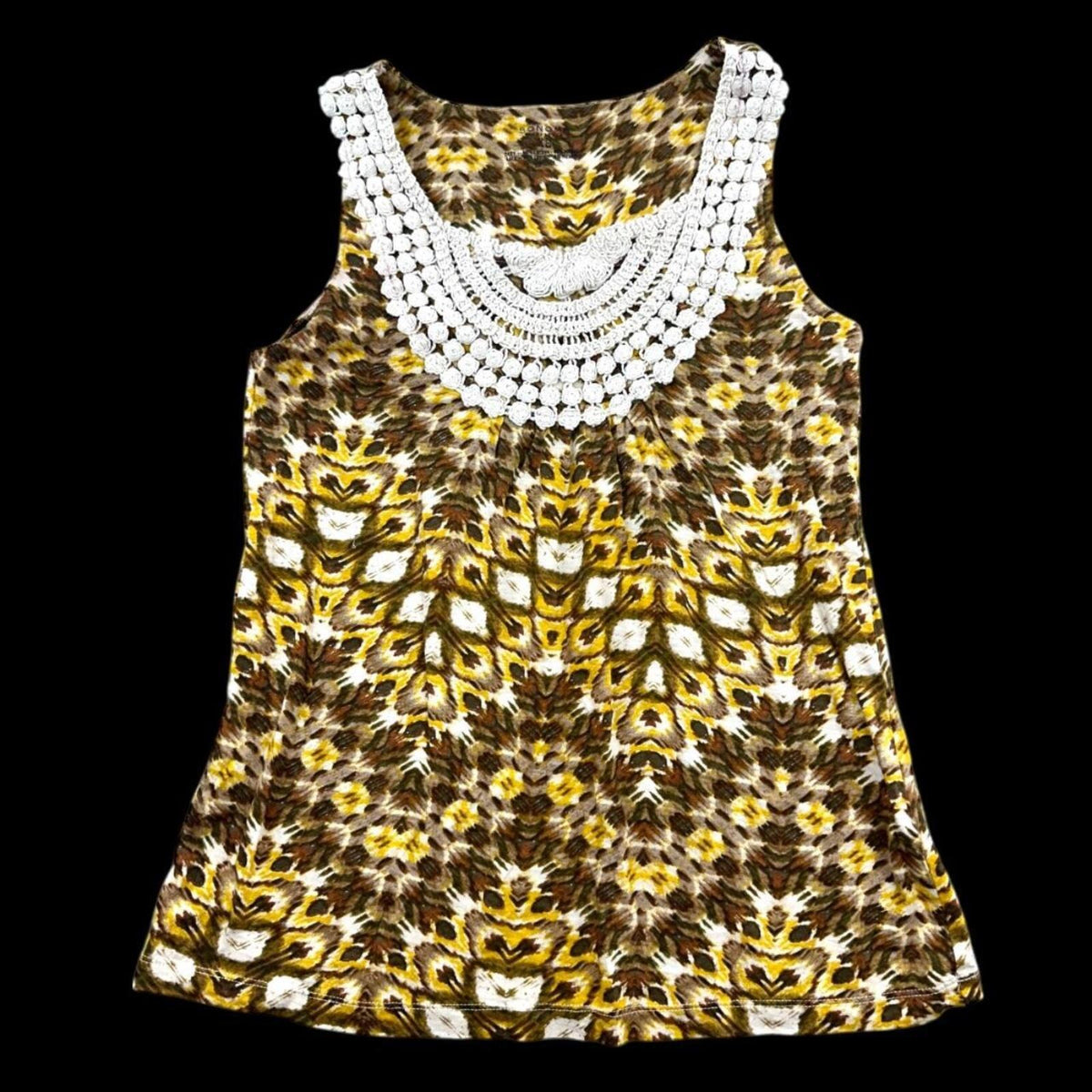 Sonoma Goods for Life Boho Crocheted Lace Round Neck Tank Top