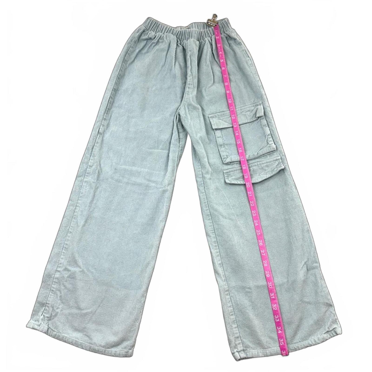 Missguided x Kehlani Wide Leg Blue Corduroy Cargo Pants