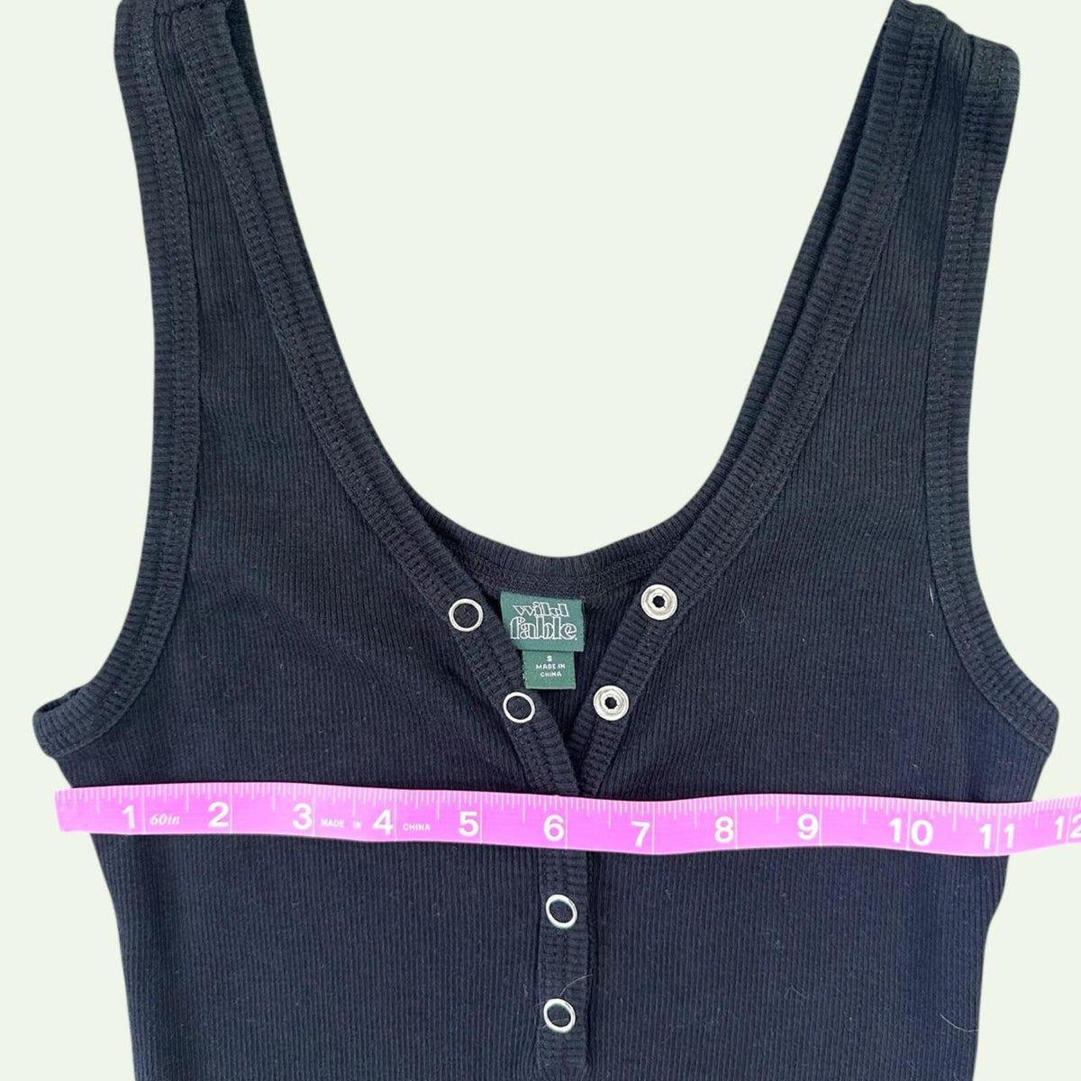 Wild Fable Black Ribbed Snap Button Bodysuit Y2K