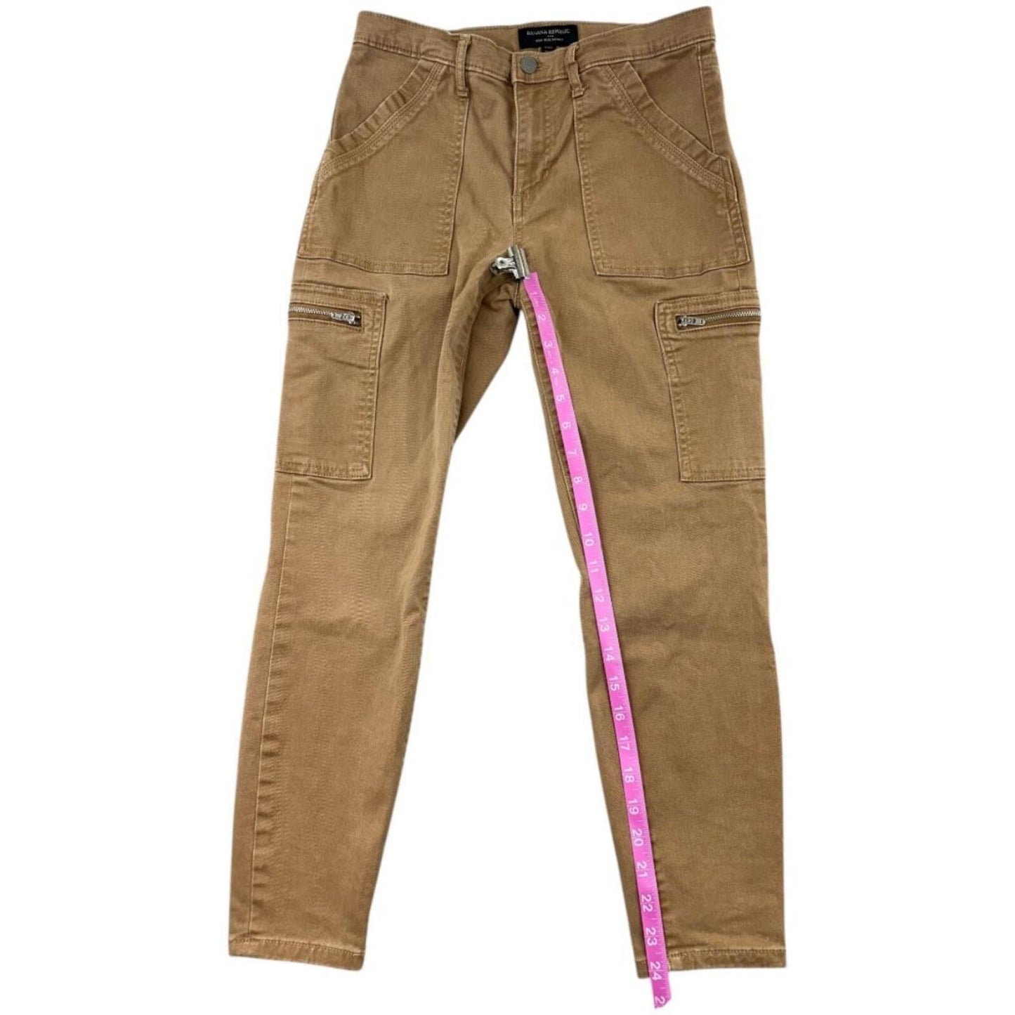 Banana Republic High Rise Skinny Cargo Pants in Tan Brown Y2K