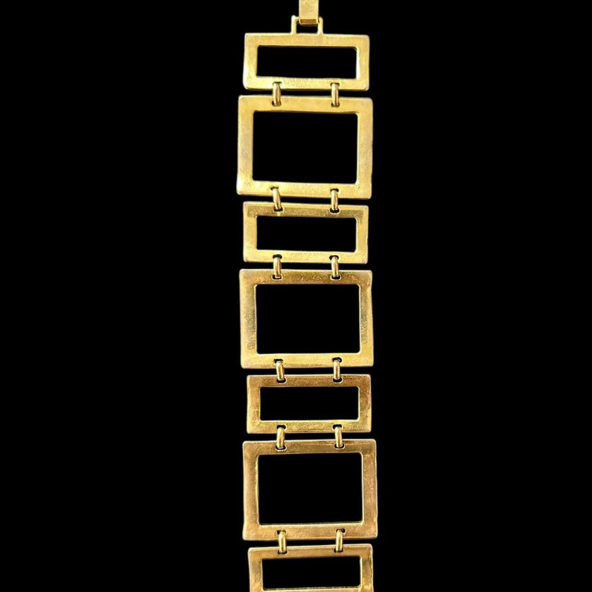 Bold Gold Tone Geometric Statement Bracelet