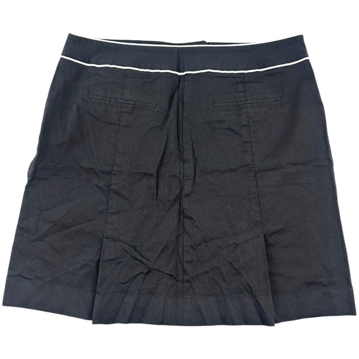 Ann Taylor LOFT Black Mini Skirt with White Piping Y2K Coquette Girl