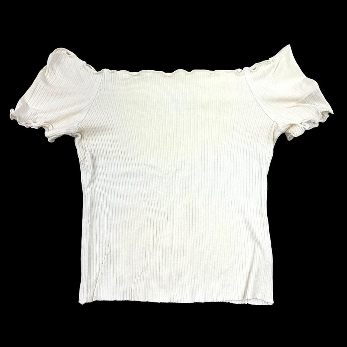 Apple Off the Shoulder Ribbed Top