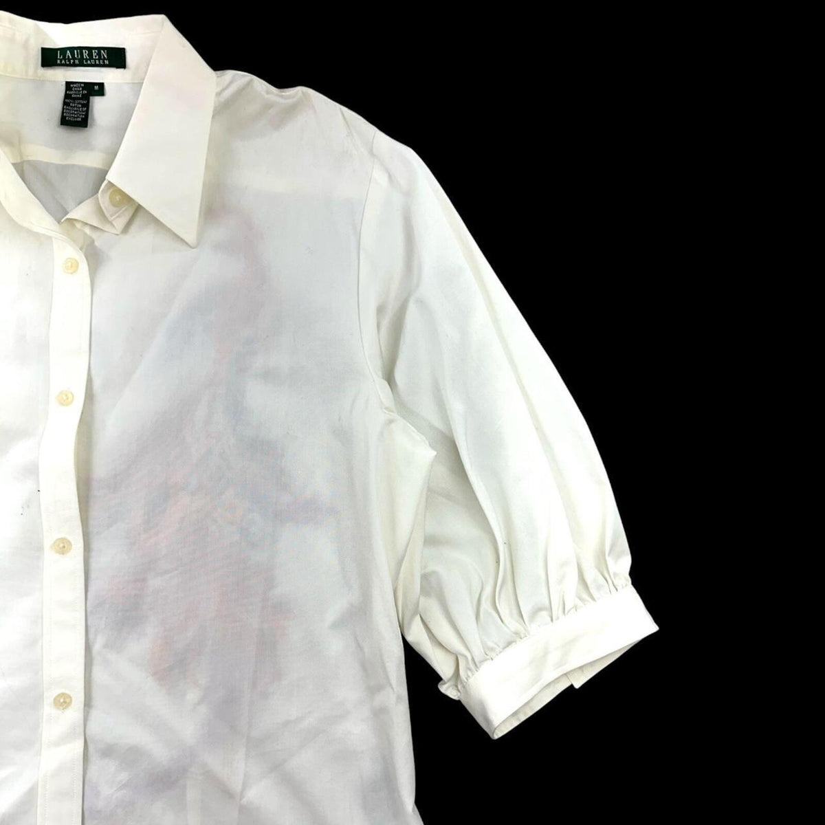 Lauren Ralph Lauren White Cotton Blouse with Vibrant Peacock Embroidery Boho Y2K
