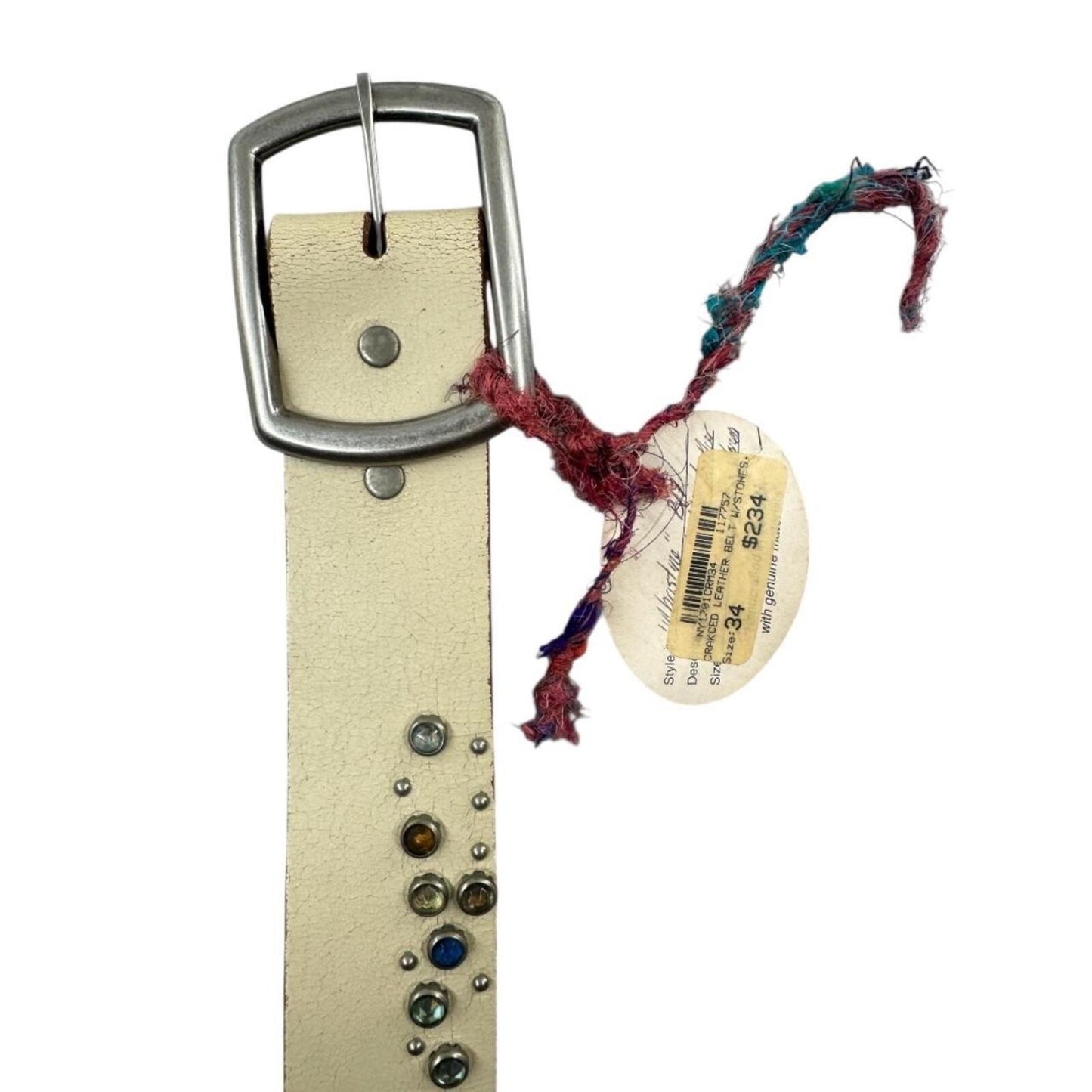 Nyovee Studded Leather Belt Cream NWT