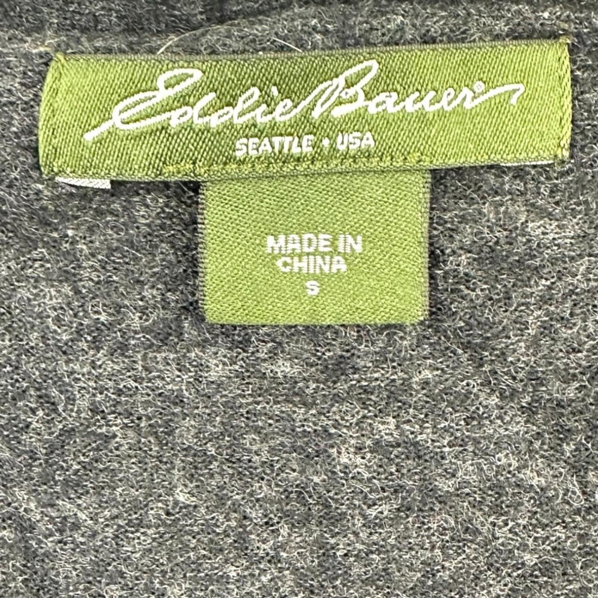 Eddie Bauer Cardigan Gray V Neck Snap Button
