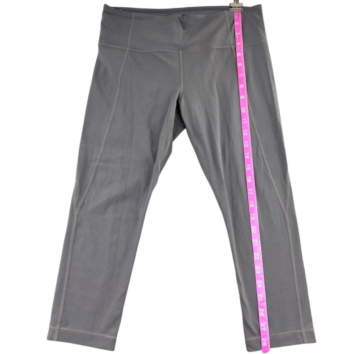 Athleta Chaturanga Crop Yoga Pant Gray Stretchy Performance