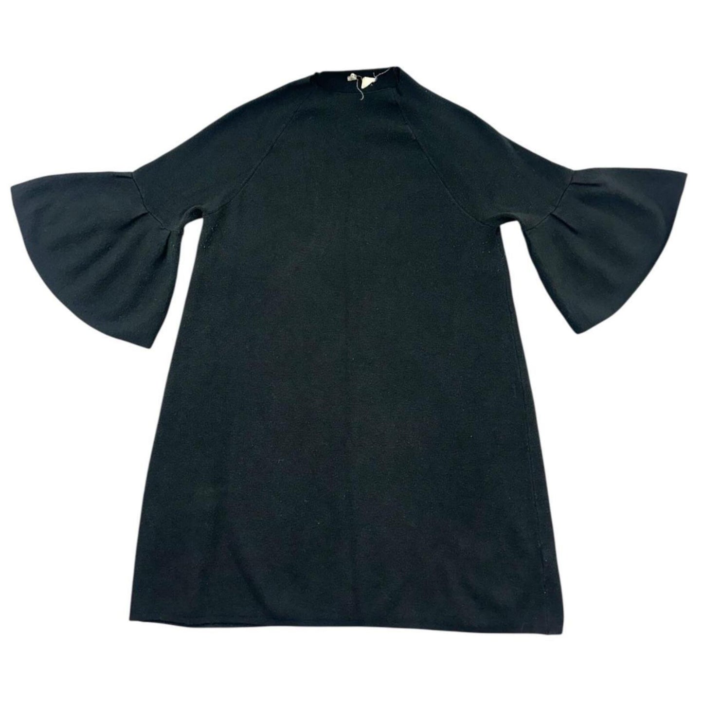 Anthropologie Moth Chester Bell Sleeve Sweater Dress Black Cozy Cottage