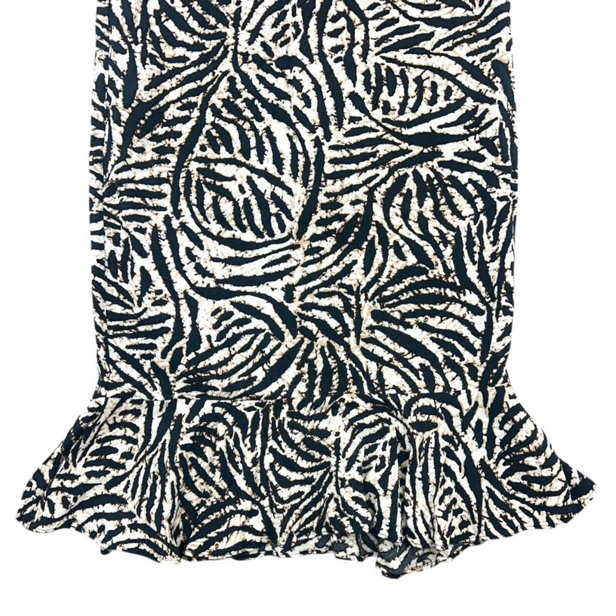 White Stag Black and White Abstract Print Midi Skirt with Ruffles Y2K Bohemian