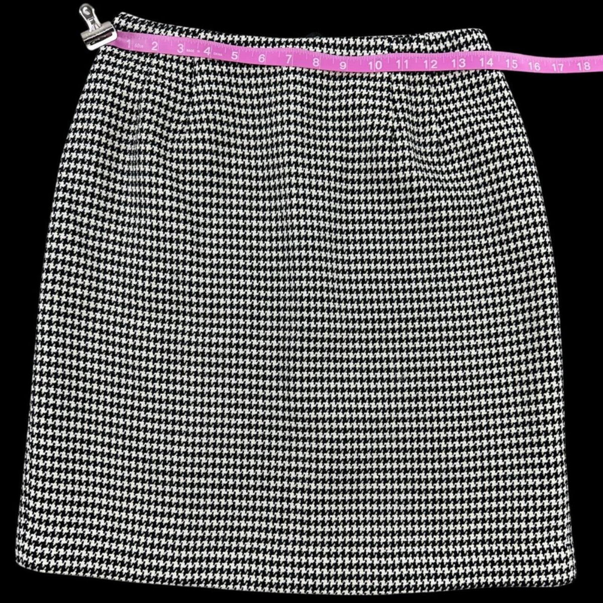 Talbots Classic Houndstooth Pencil Skirt Black and White