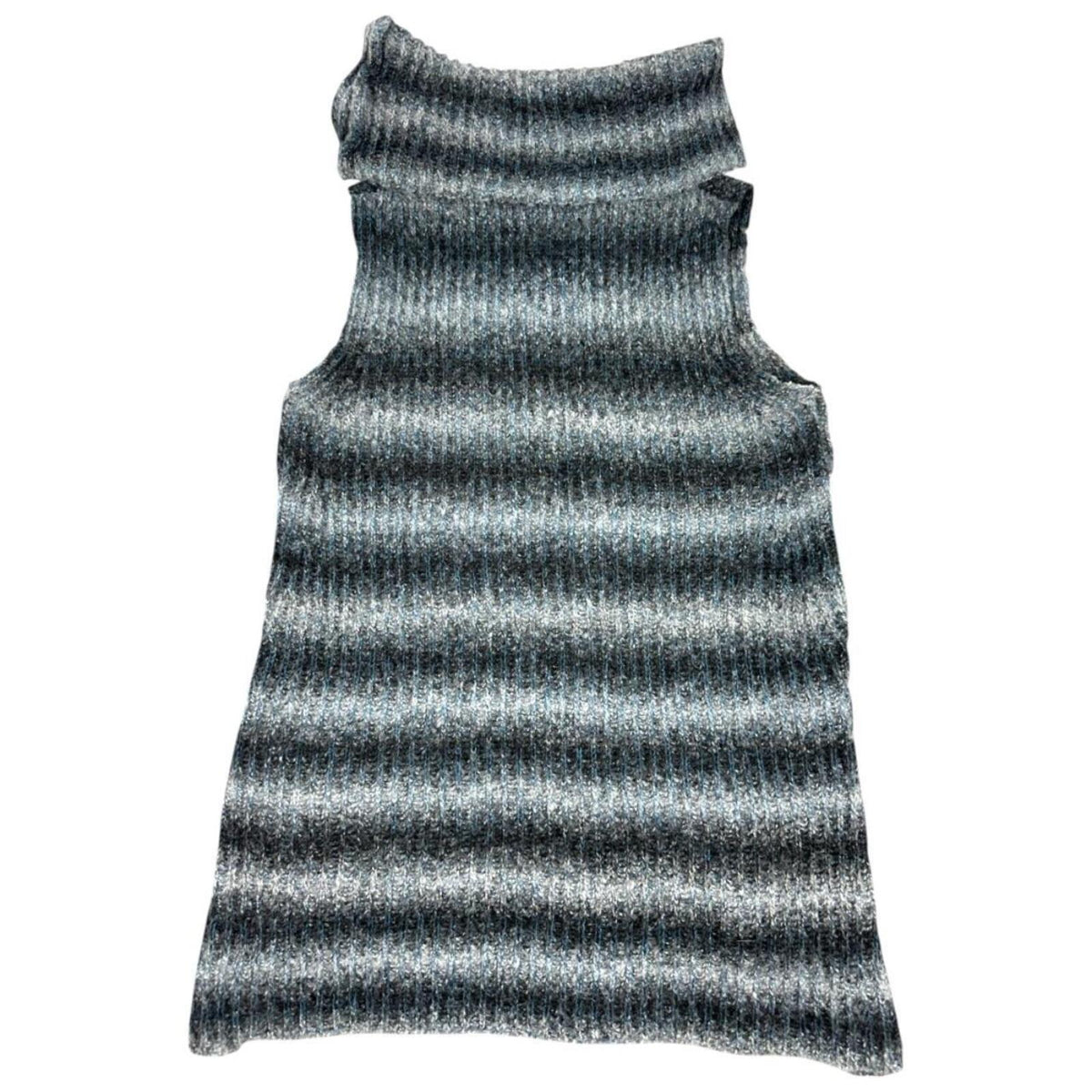 Hem & Thread Sleeveless Cowl Neck Tunic Sweater Gray Blue Bohemian Fairycore