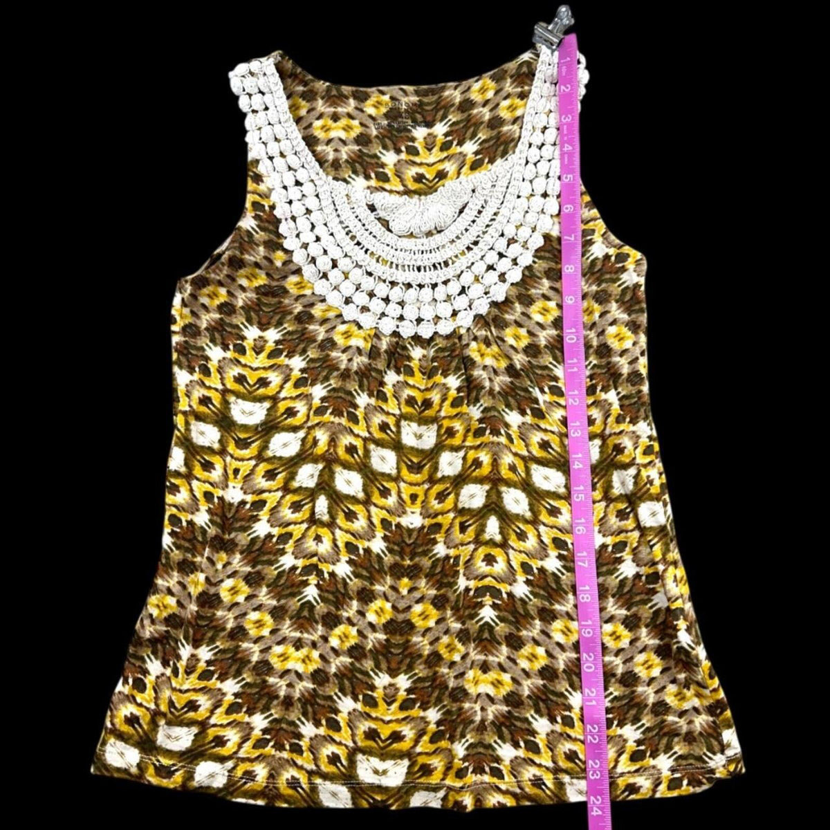 Sonoma Goods for Life Boho Crocheted Lace Round Neck Tank Top