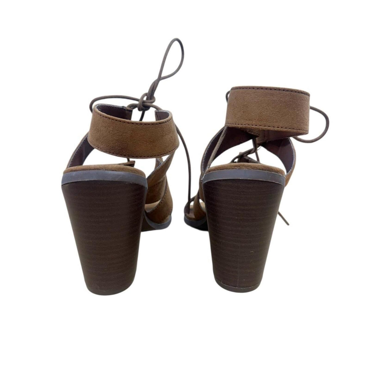 Candie's Canova Cognac Faux Suede Block Heel Gladiator Sandals Boho