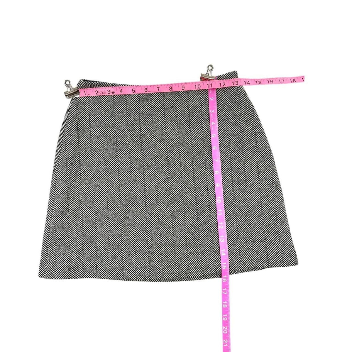 The Limited Classic Black and White Herringbone Wool Blend Mini Skirt