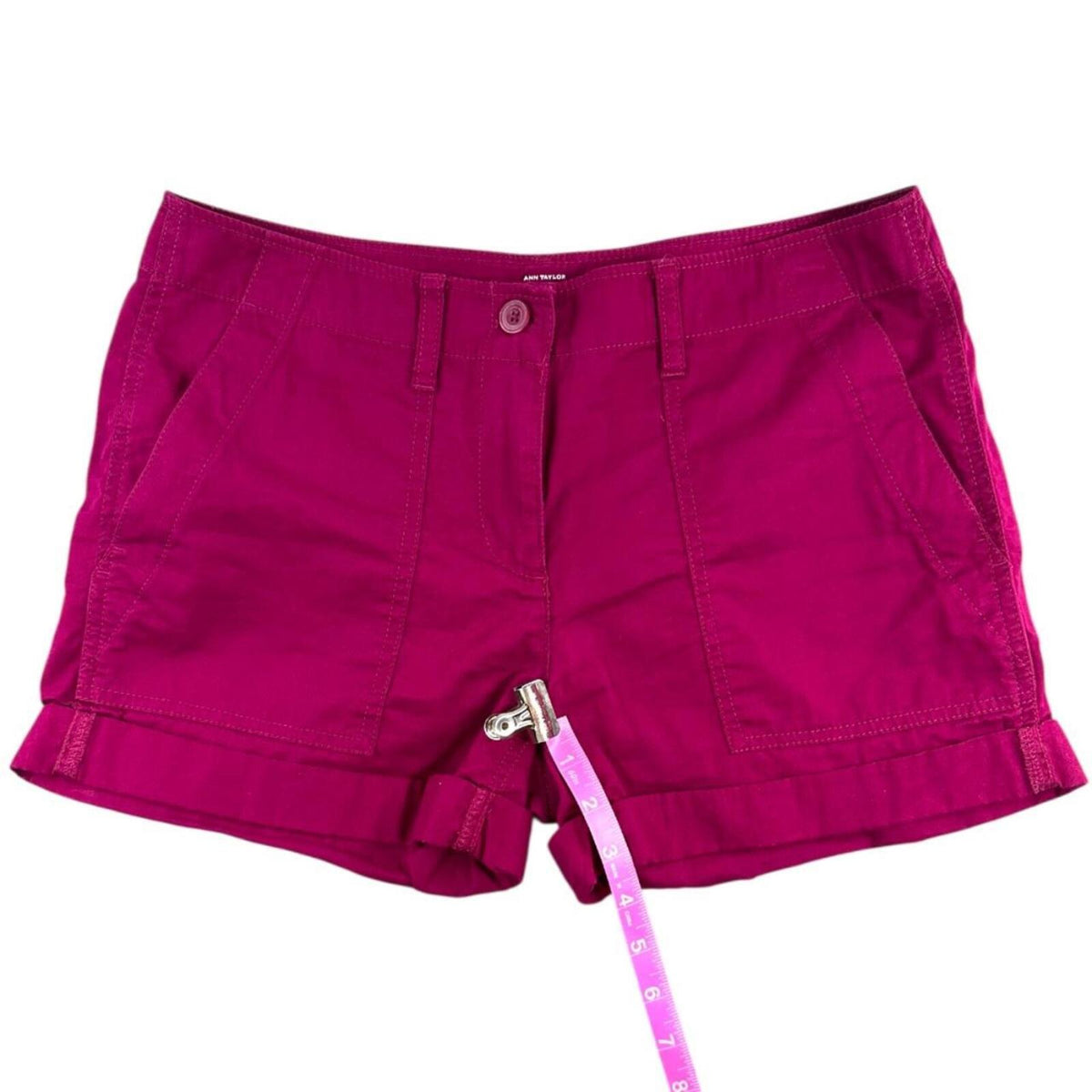 Ann Taylor LOFT Magenta Boyfriend Cargo Shorts Utility Y2K