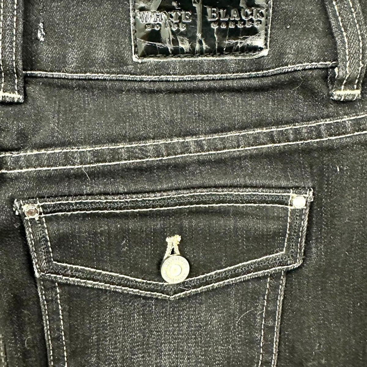 White House Black Market Dark Wash Denim Mini Skirt Low Rise Zipper Closure