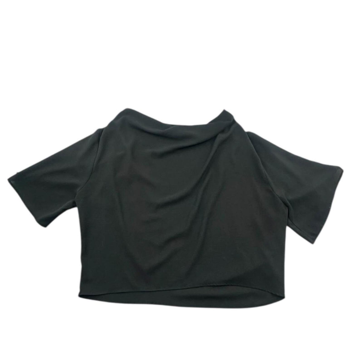 Draped Off The Shoulder Crop Top Black Bohemian Y2K