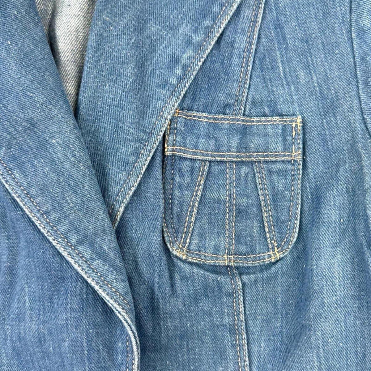 Vintage Whip-O-Will 1970s Denim Blazer Rockabilly Western Tailored Jacket