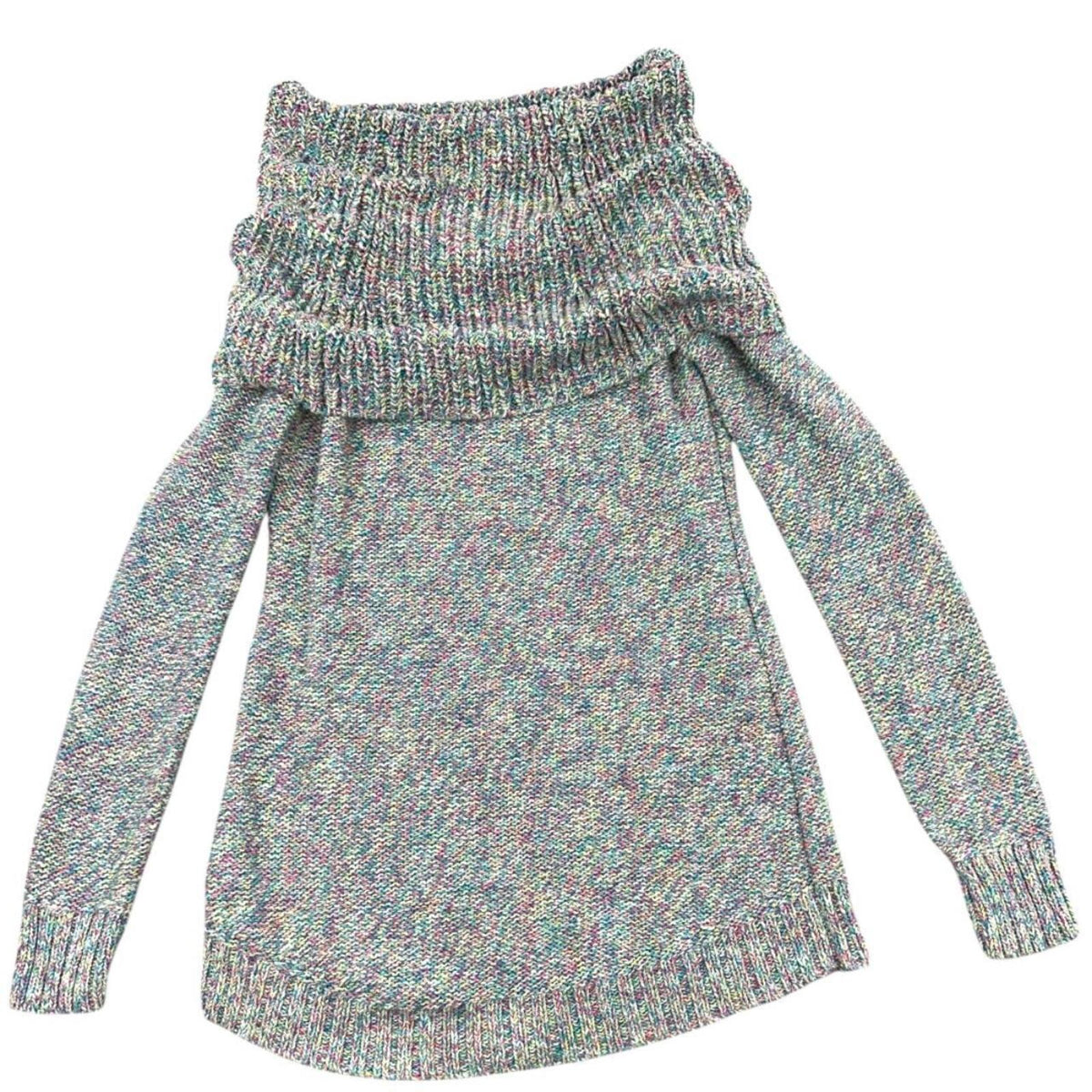 Mossimo Multicolor Space Dyed Cowl Neck Sweater Y2K Bohemian Fairy