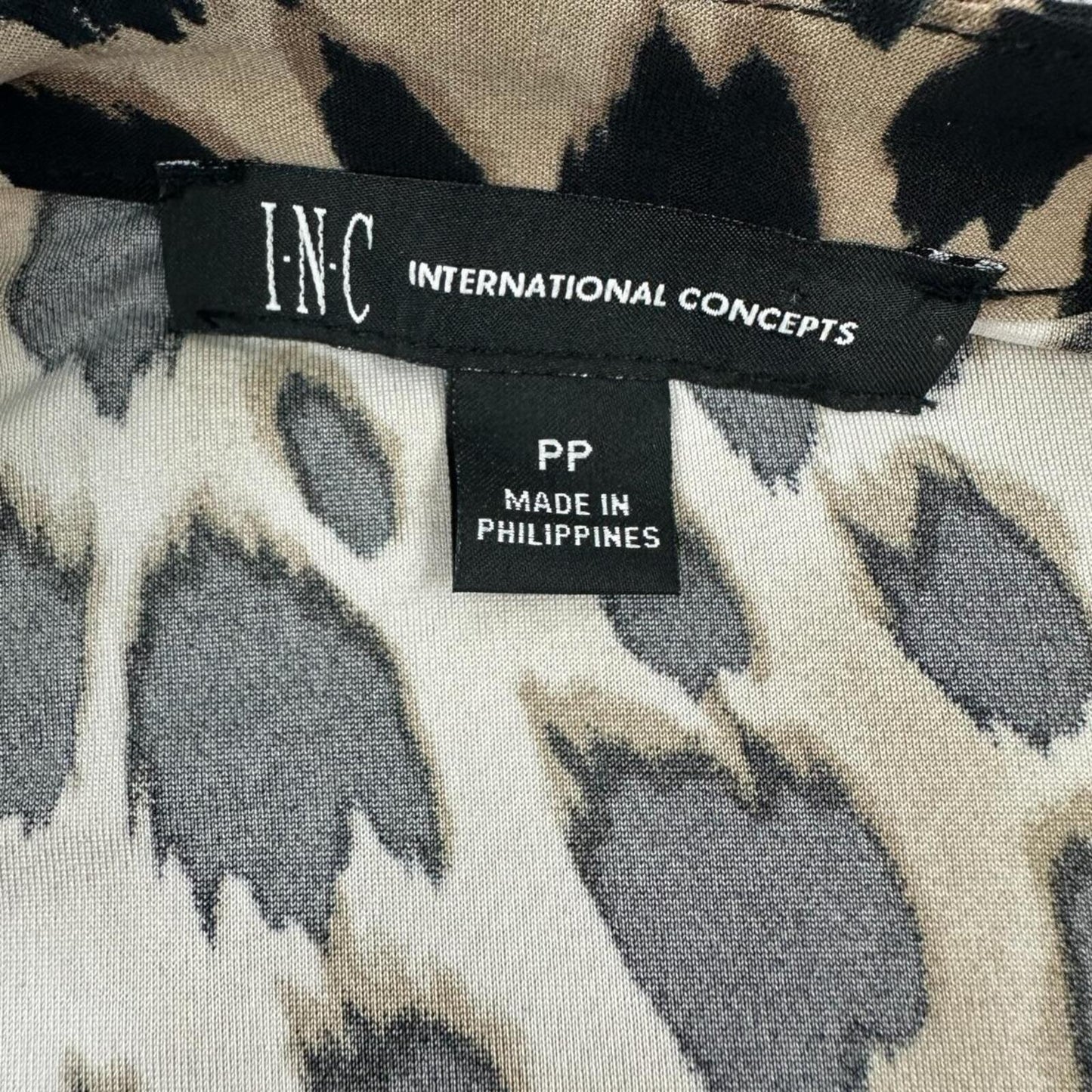 INC International Concepts Leopard Print Y2K Mob Wife Office Siren Animal Blouse