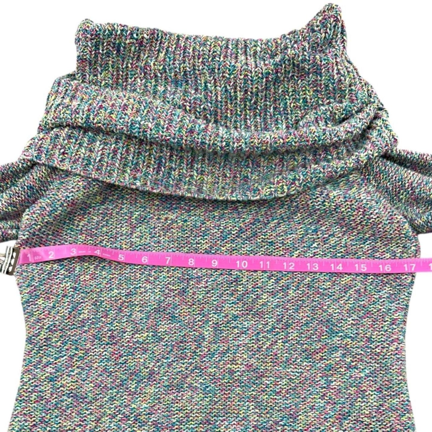Mossimo Multicolor Space Dyed Cowl Neck Sweater Y2K Bohemian Fairy