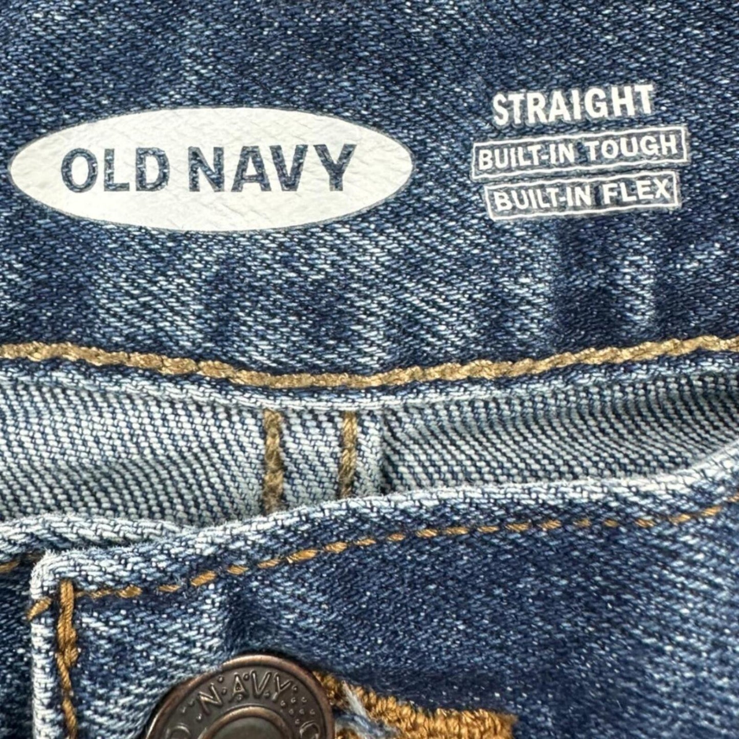 Old Navy Built In Flex Straight Leg Jeans Medium Blue Wash