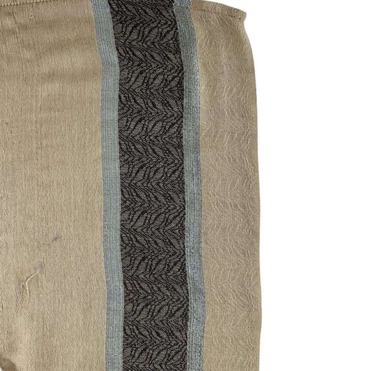 Boho Tan and Brown Fringe Poncho with Cutout and Woven Pattern