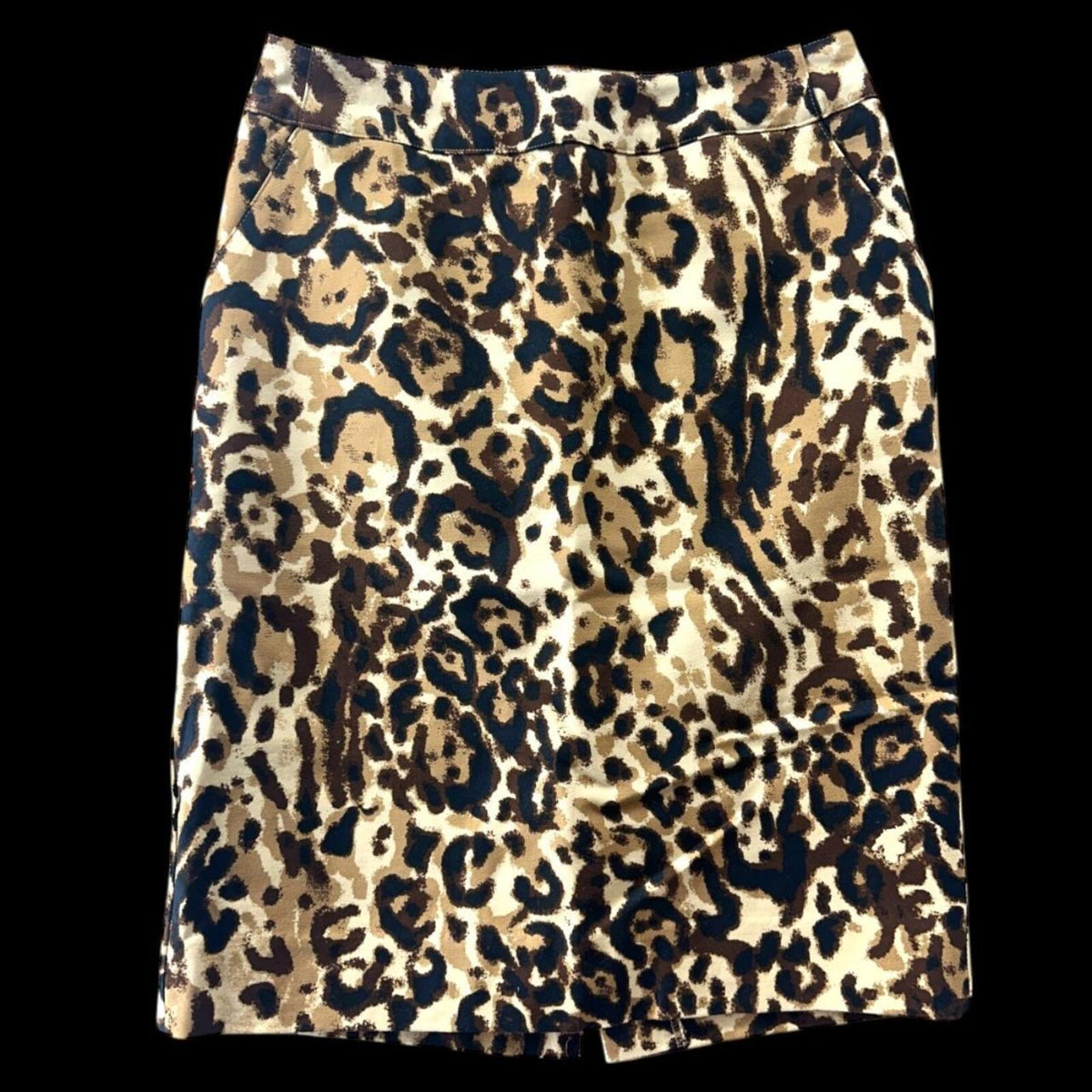 Merona Leopard Print Pencil Skirt Stretch Brown Multi Y2K Mob Wife