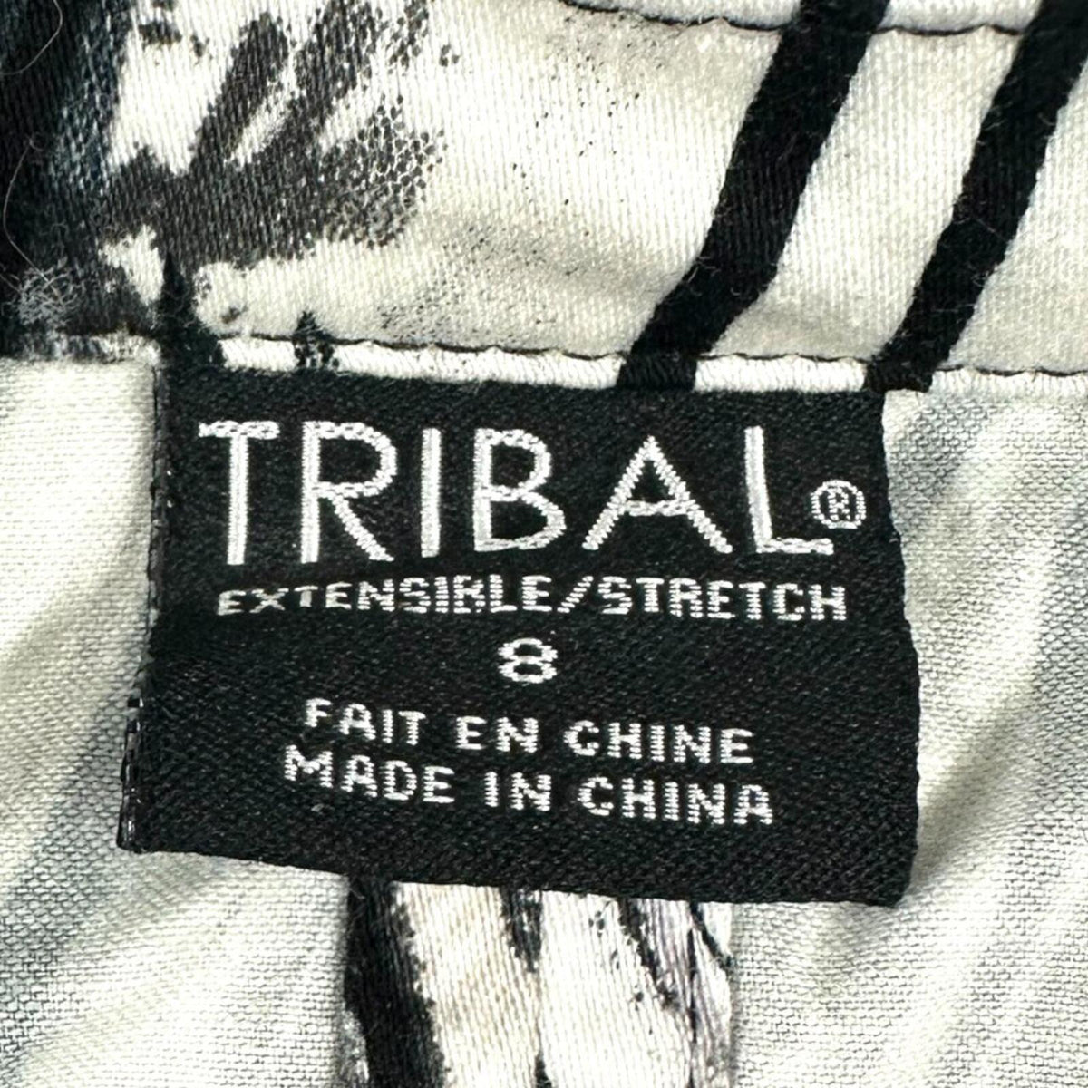 Tribal Abstract Print Stretch Blazer Black White Brown Lightweight Button