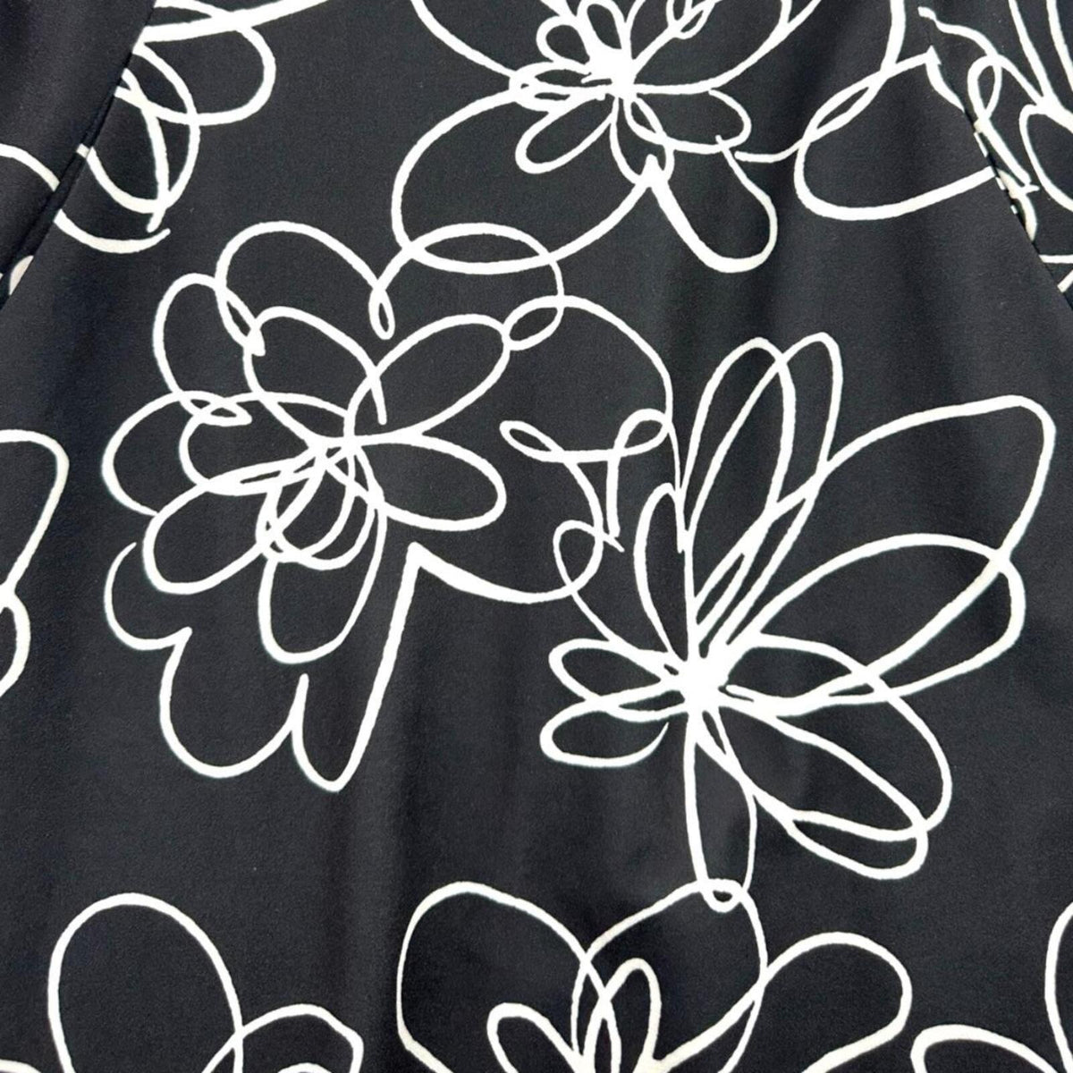 DKNY Sleeveless Fit and Flare Dress Black with White Floral Print