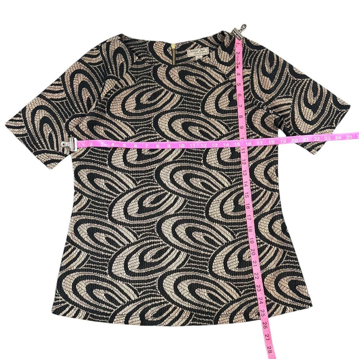 Vintage Simonton Says Retro Swirl Abstract Geometric Blouse
