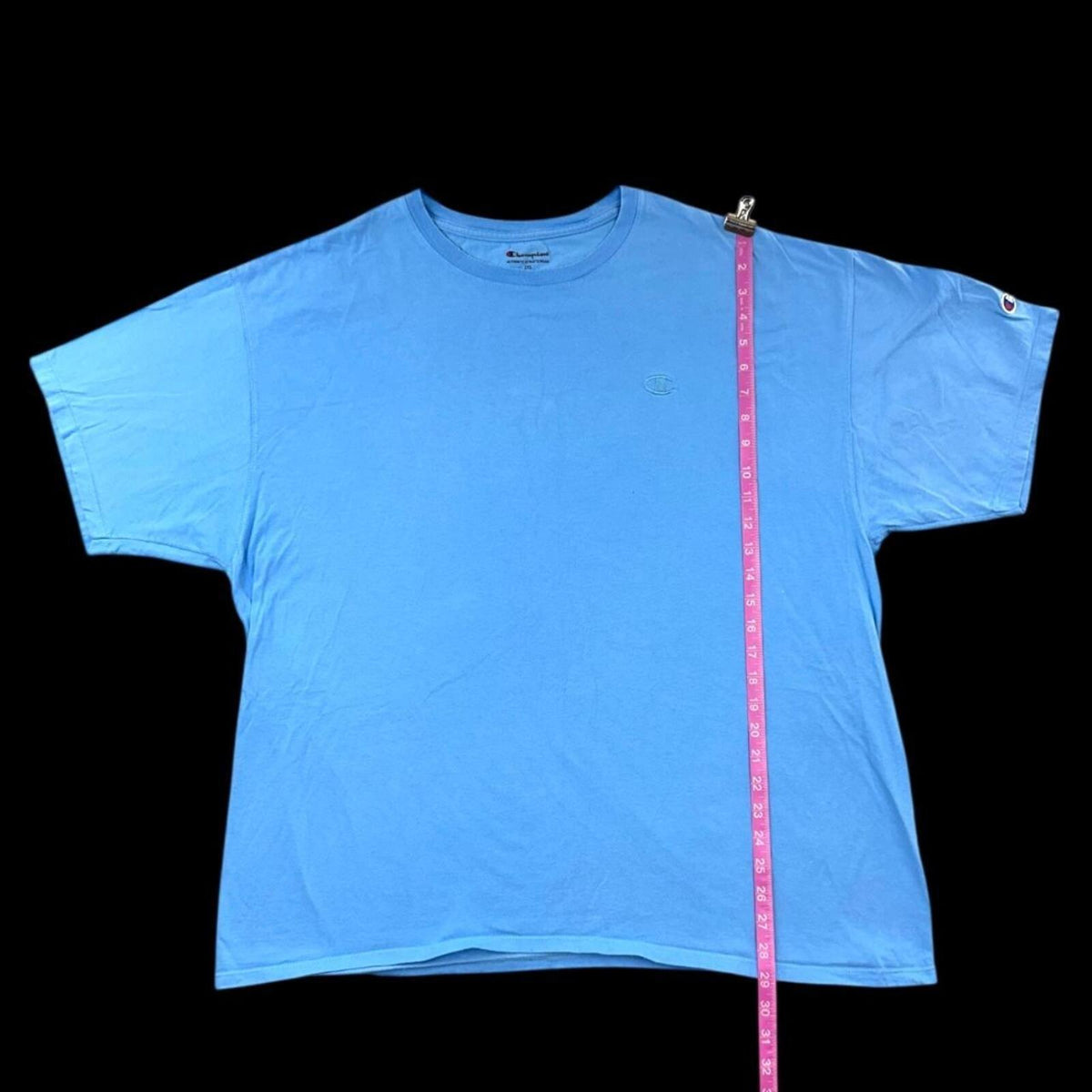 Champion Classic Light Blue Short Sleeve T Shirt Casual Streetwear Sporty Tee
