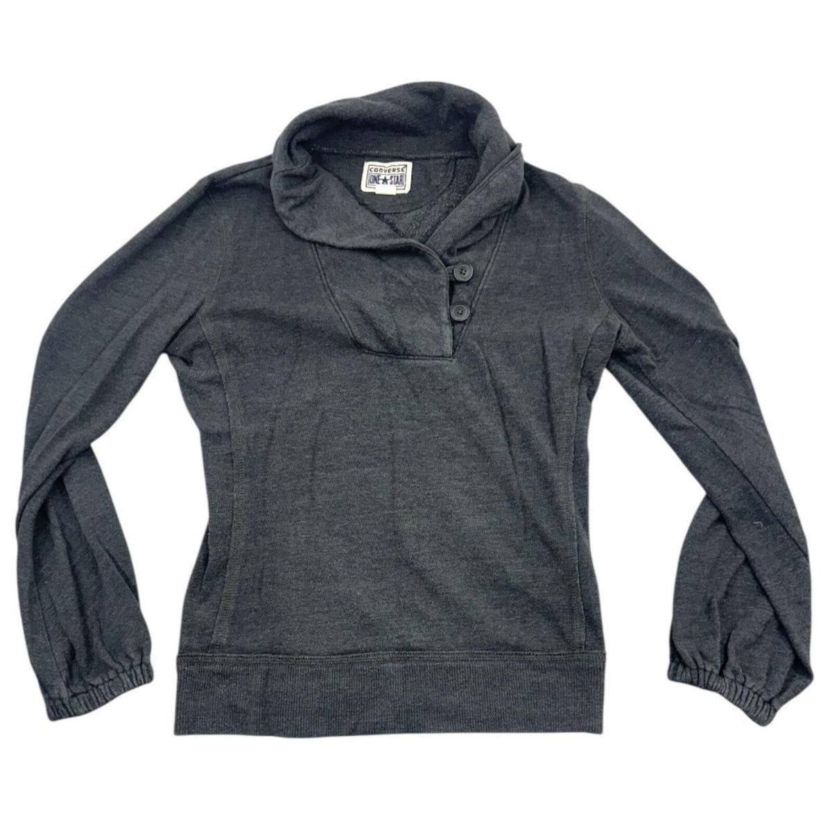 Converse One Star Pullover Sweatshirt Gray Black Cowl
