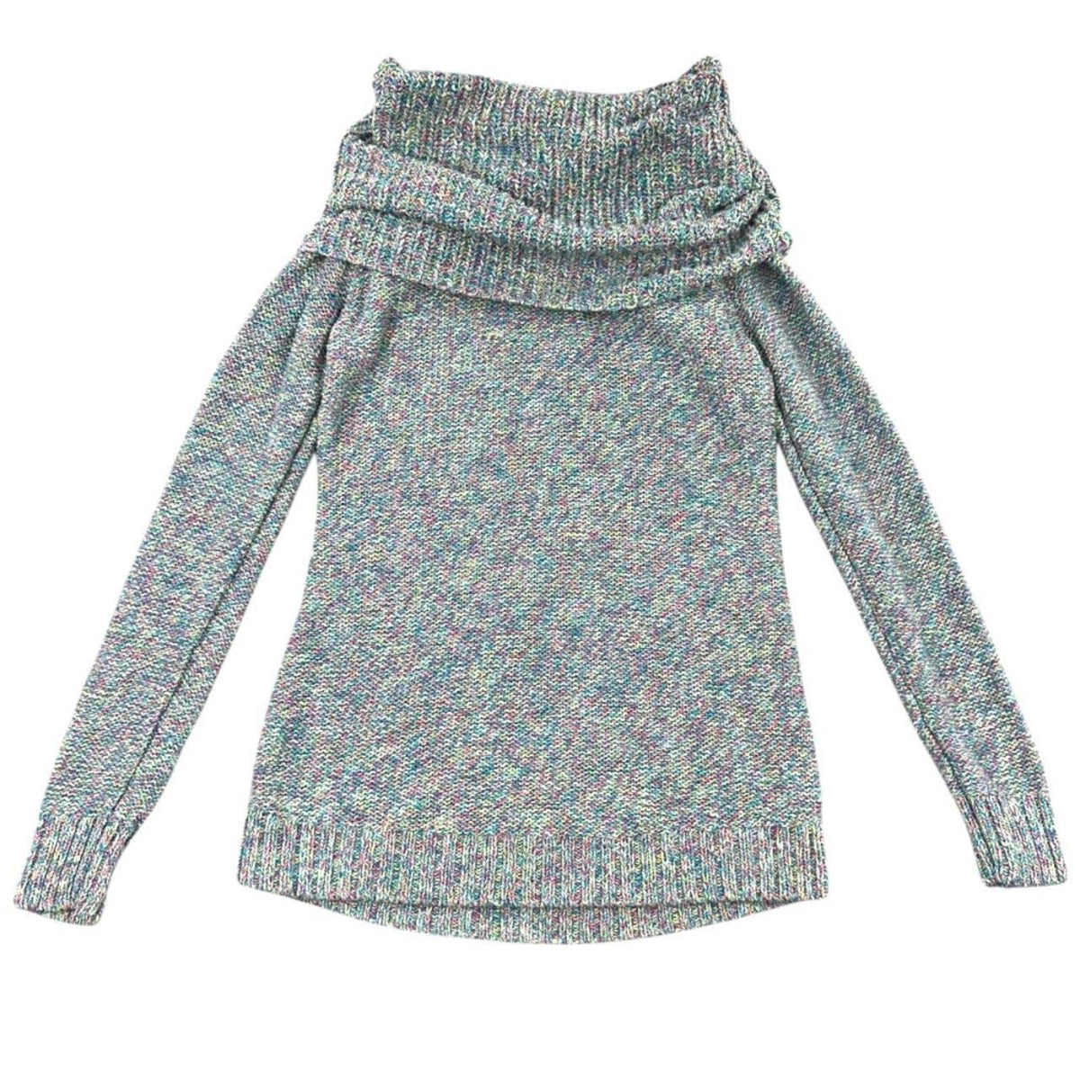 Mossimo Multicolor Space Dyed Cowl Neck Sweater Y2K Bohemian Fairy