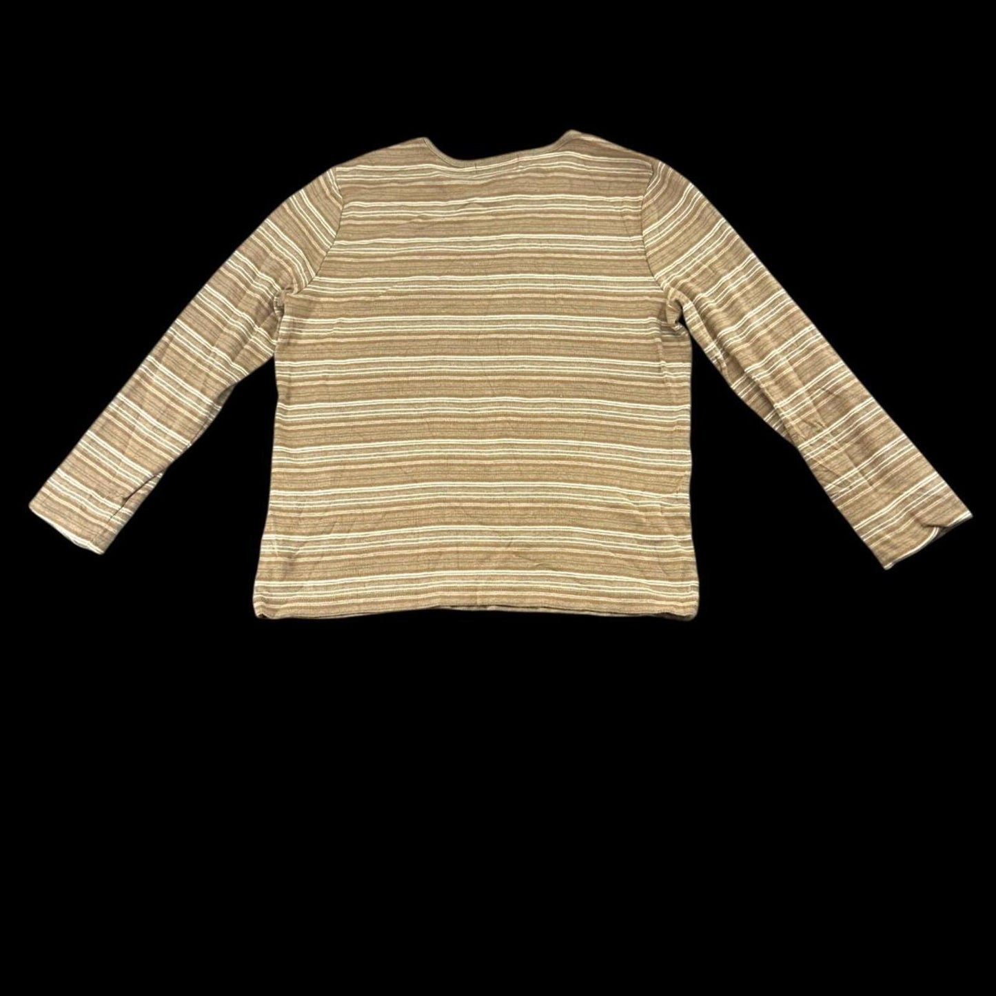 Lauren Ralph Lauren Vintage Striped Long Sleeve Top Brown Tan