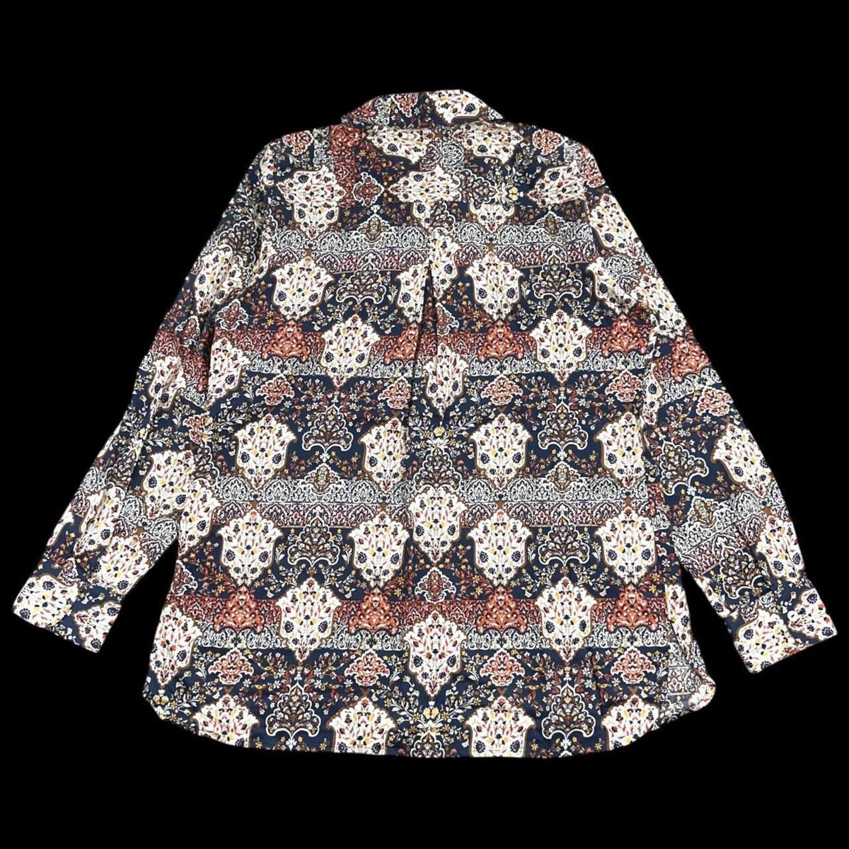 Foxcroft Bohemian Medallion Paisley Button Down Blouse