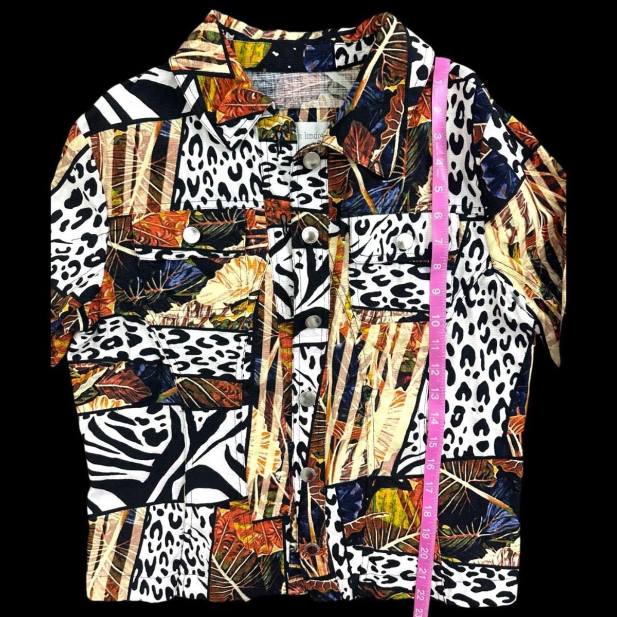 Erin London Animal Print Patchwork Jacket Cotton Blend Safari Boho Shack