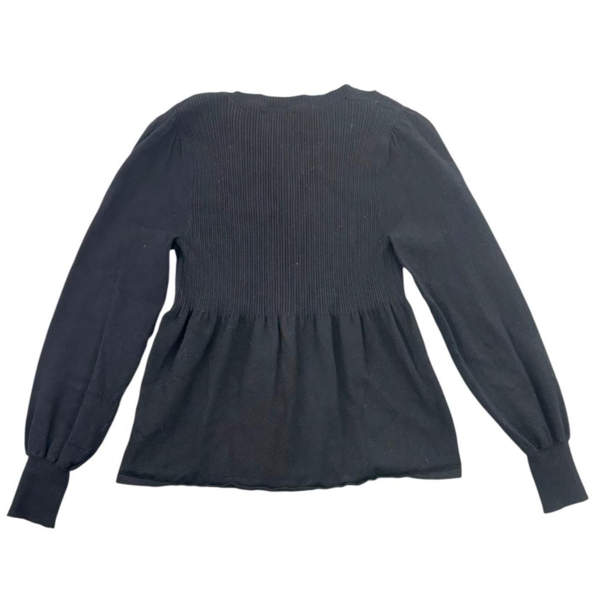 Apt. 9 Long Sleeve Babydoll Button Up Sweater Blouse in Black