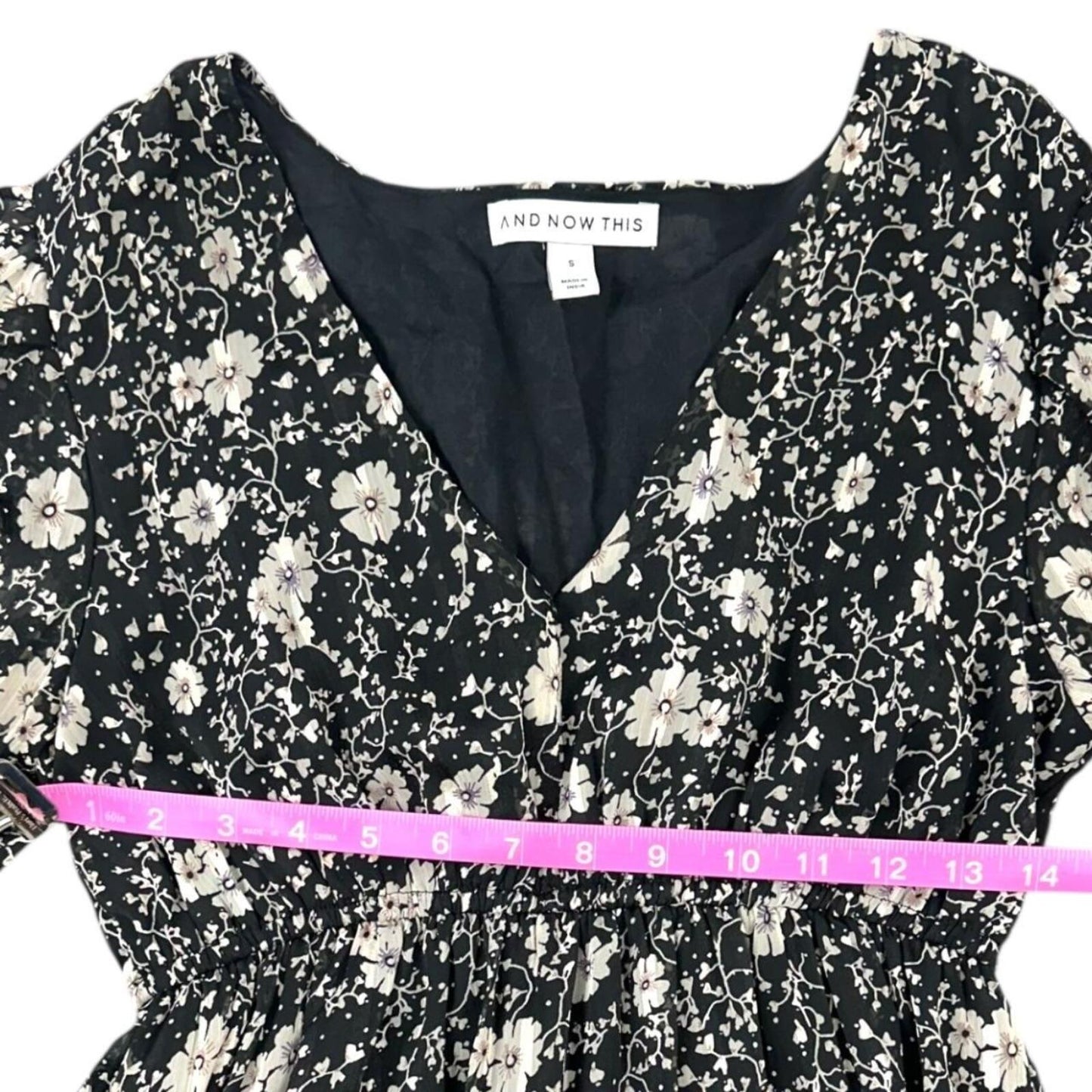 And Now This Black White Floral Fit Flare Ruffle Dress Bohemian Cottage