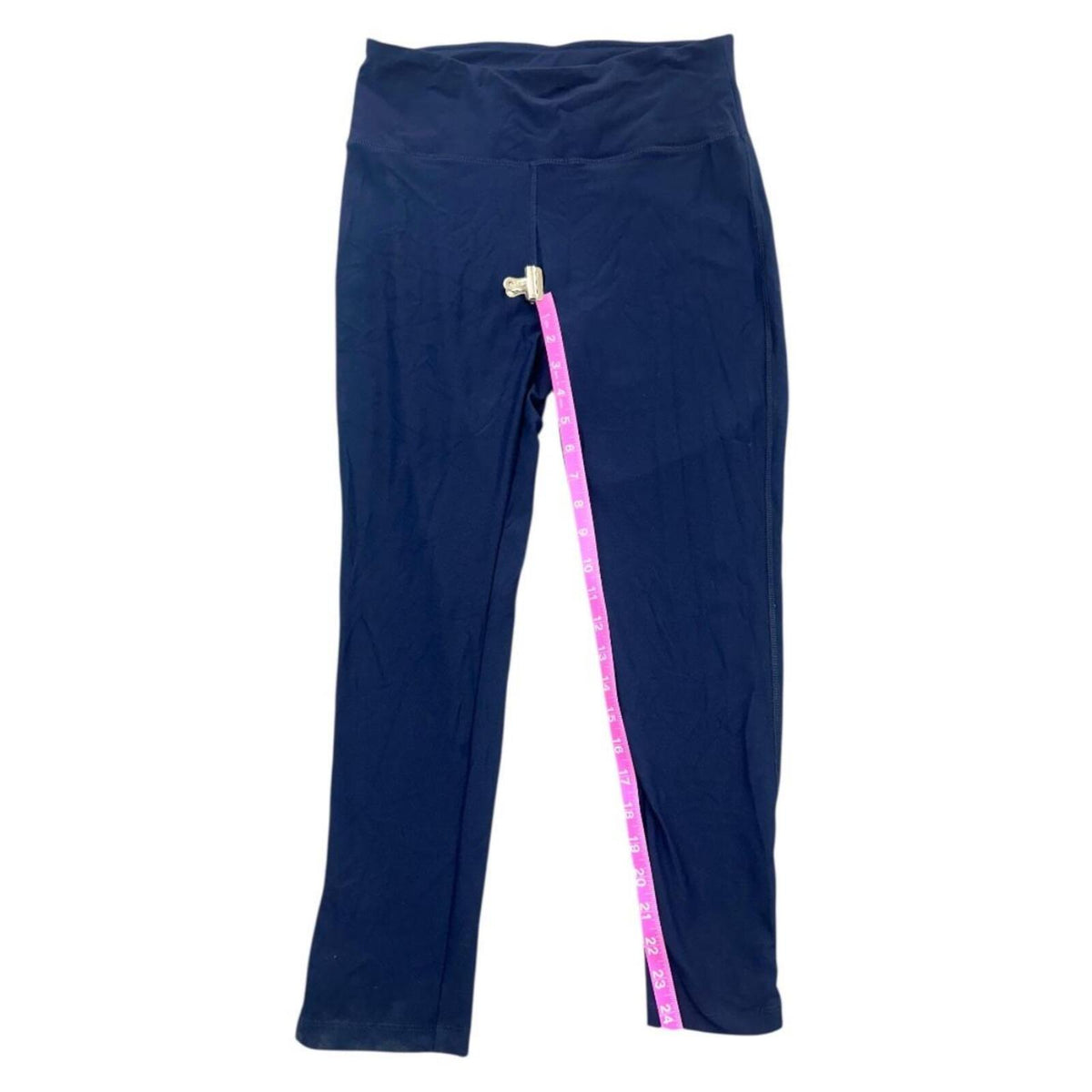 Navy Leggings with Ankle Zipper Sporty Loungewear Casual