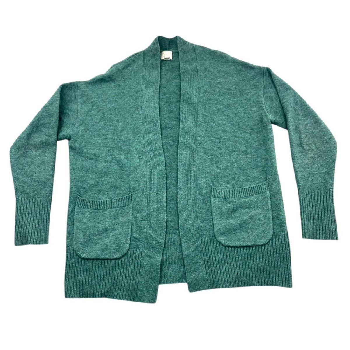 A New Day Green Open Front Boyfriend Cardigan with Pockets Bohemian