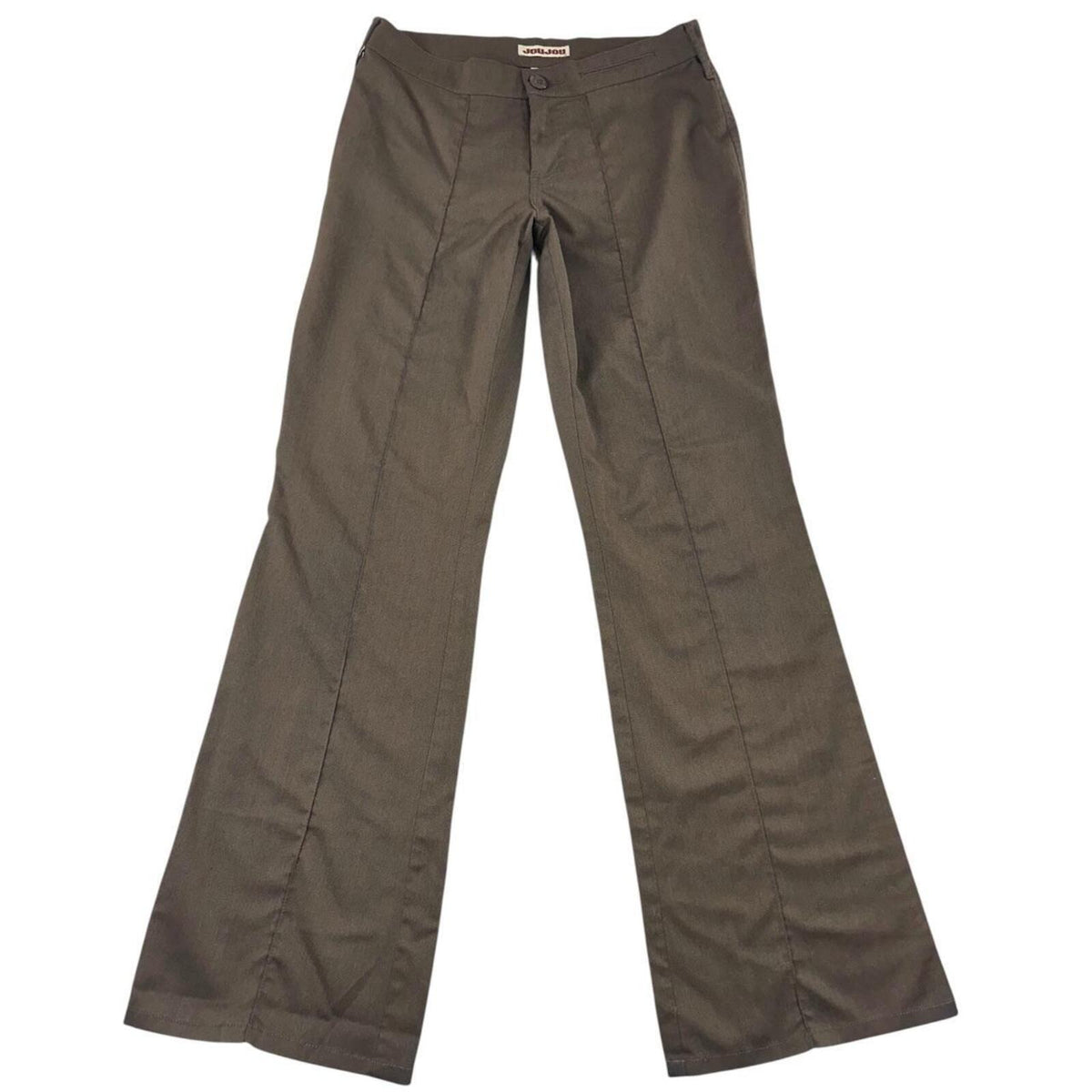 Jou Jou Vintage 90s Mid Rise Brown Flared Trousers Y2K Grunge Coquette