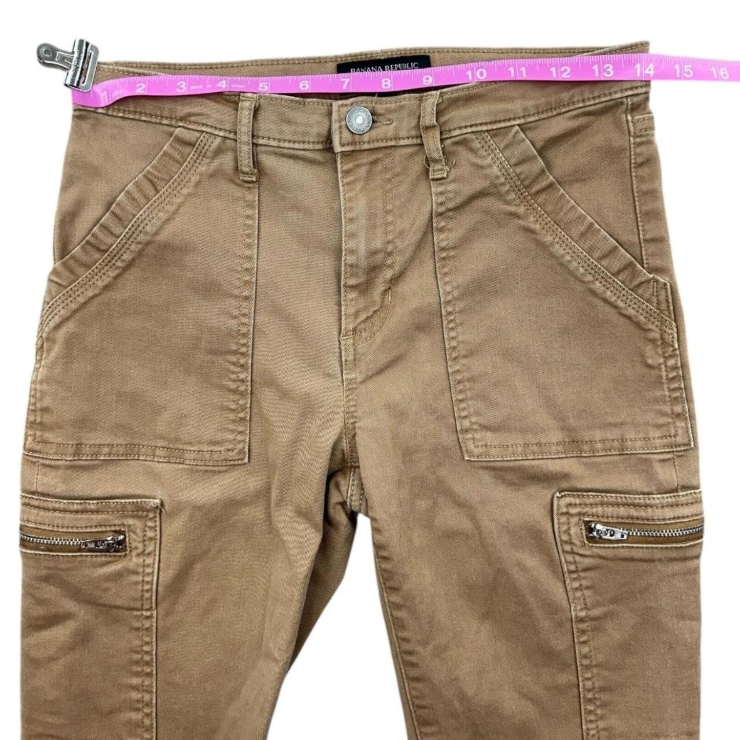 Banana Republic High Rise Skinny Cargo Pants in Tan Brown Y2K
