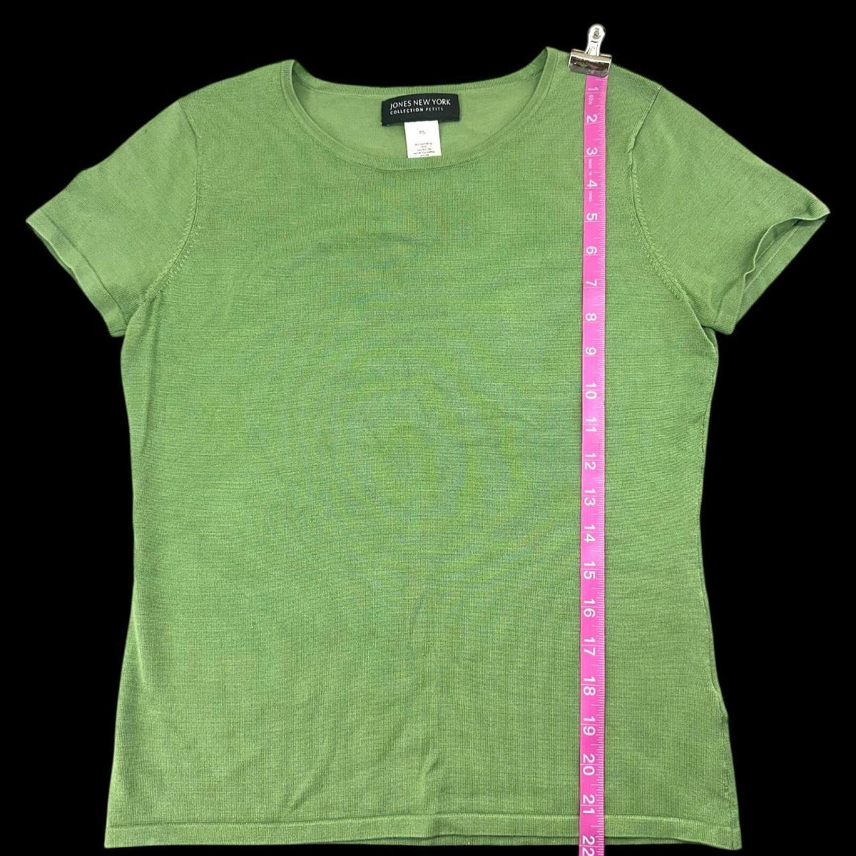 Jones New York Ribbed Lime Green Tee Casual Minimalist Preppy