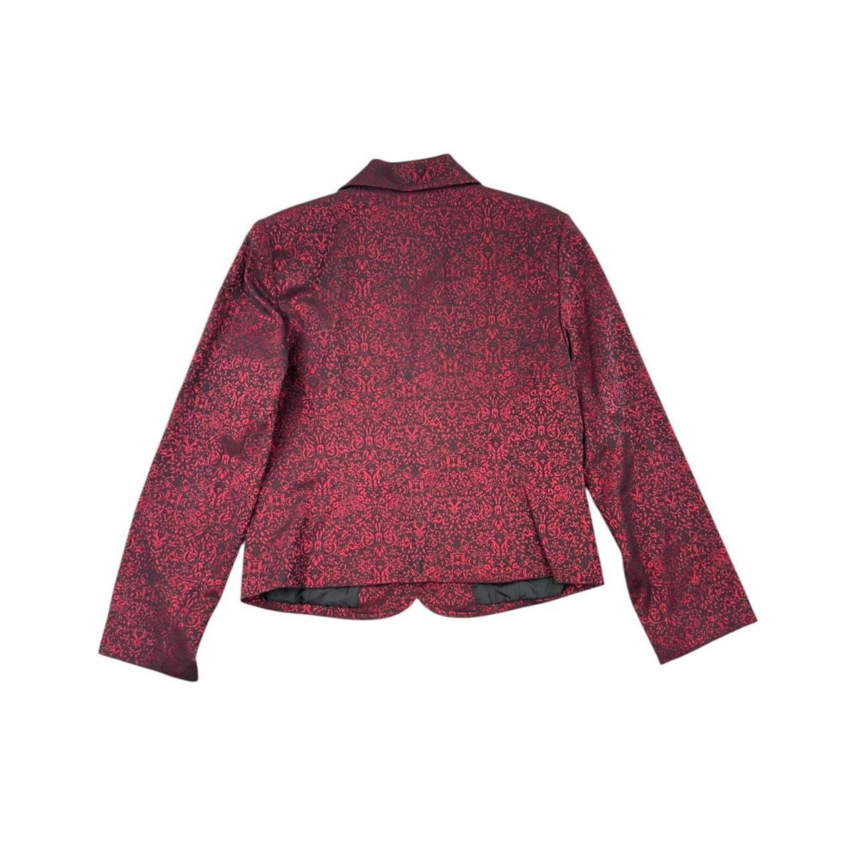 Apt. 9 Red and Burgundy Damask Print Blazer Retro Glam Whimsigoth