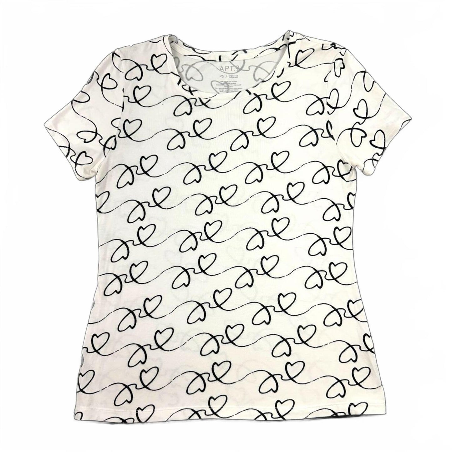 Apt. 9 Short Sleeve Heart Doodle Tee