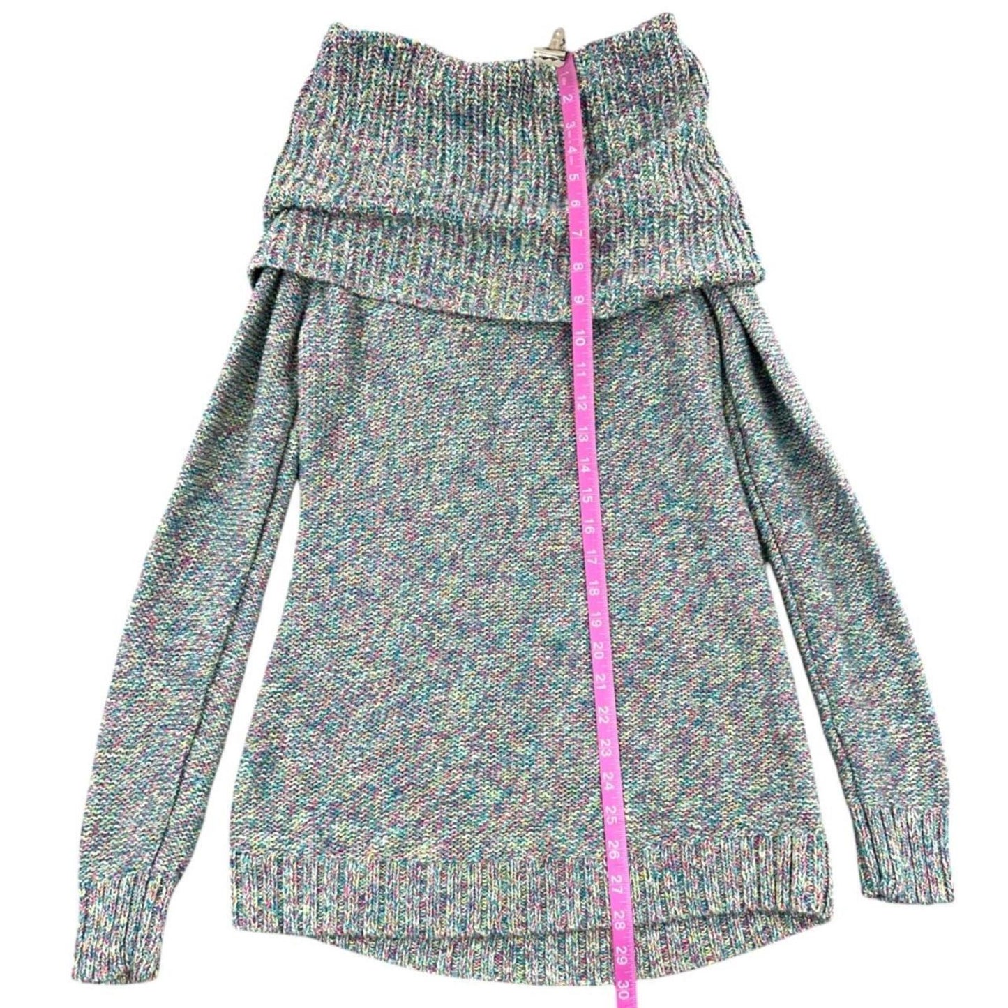 Mossimo Multicolor Space Dyed Cowl Neck Sweater Y2K Bohemian Fairy