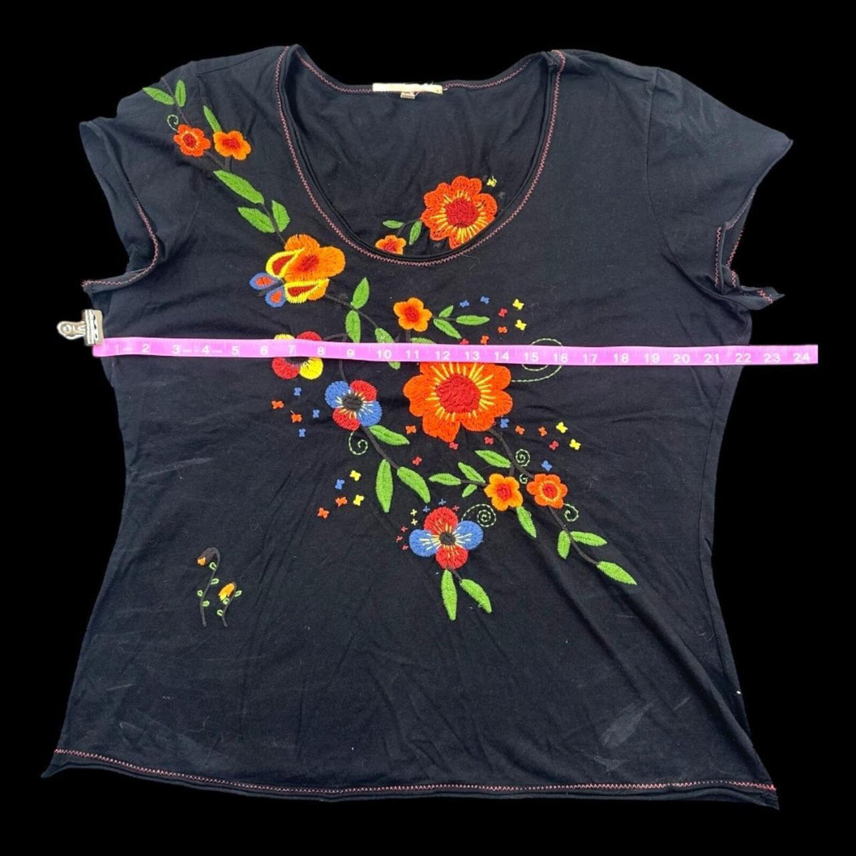 Embroidered Floral T Shirt