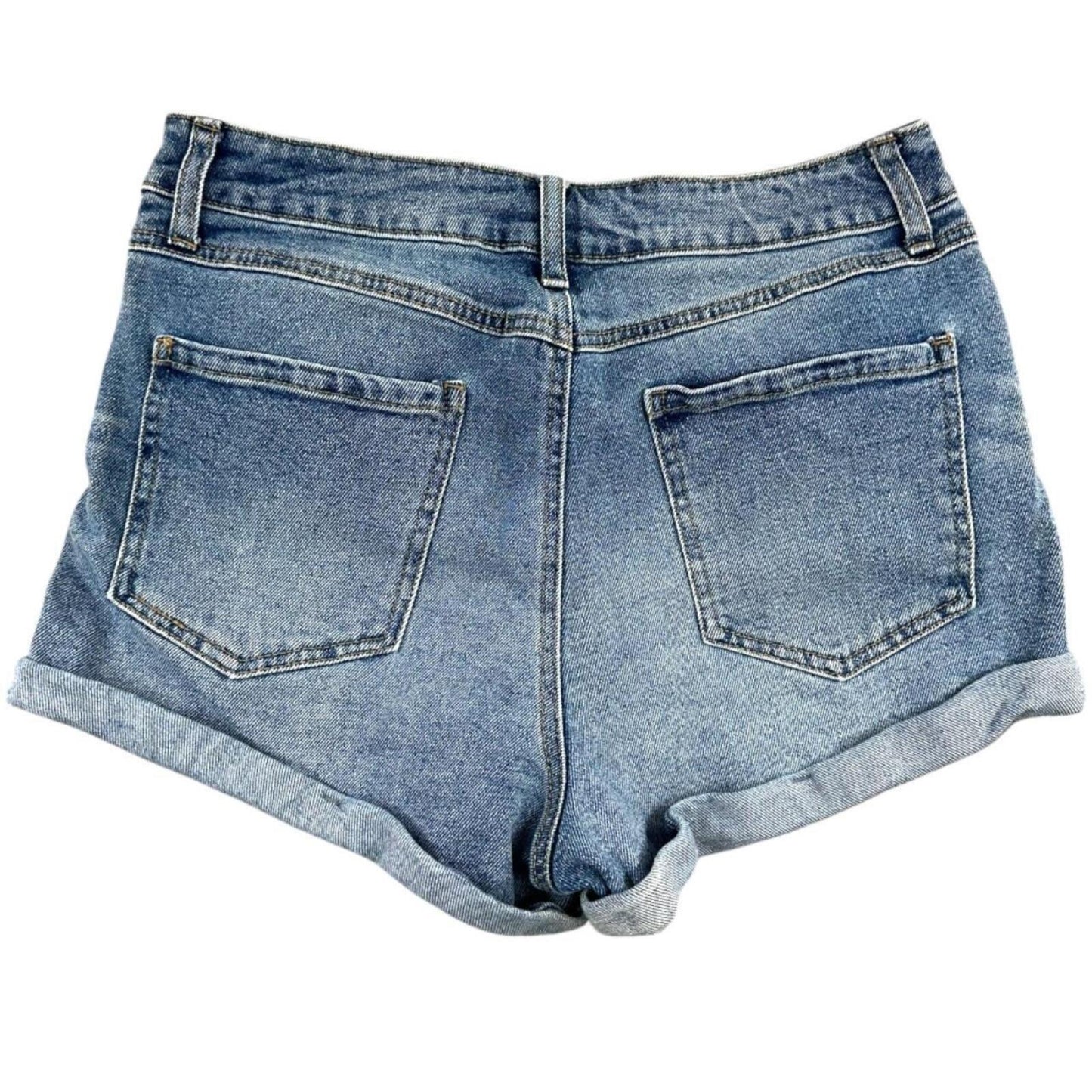 Rewash Los Angeles Distressed Denim Shorts Light Blue Y2K Skater Bohemian