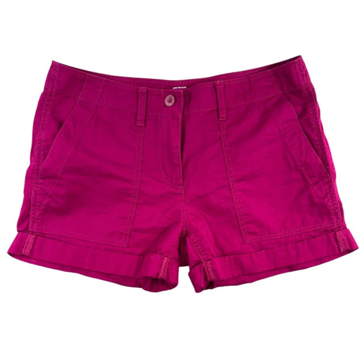 Ann Taylor LOFT Magenta Boyfriend Cargo Shorts Utility Y2K